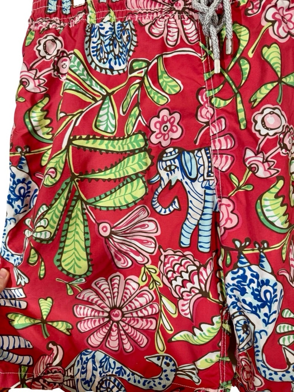 Vilebrequin Men's Floral Elephant Peacock Paisley Swim Trunks XXL View 2